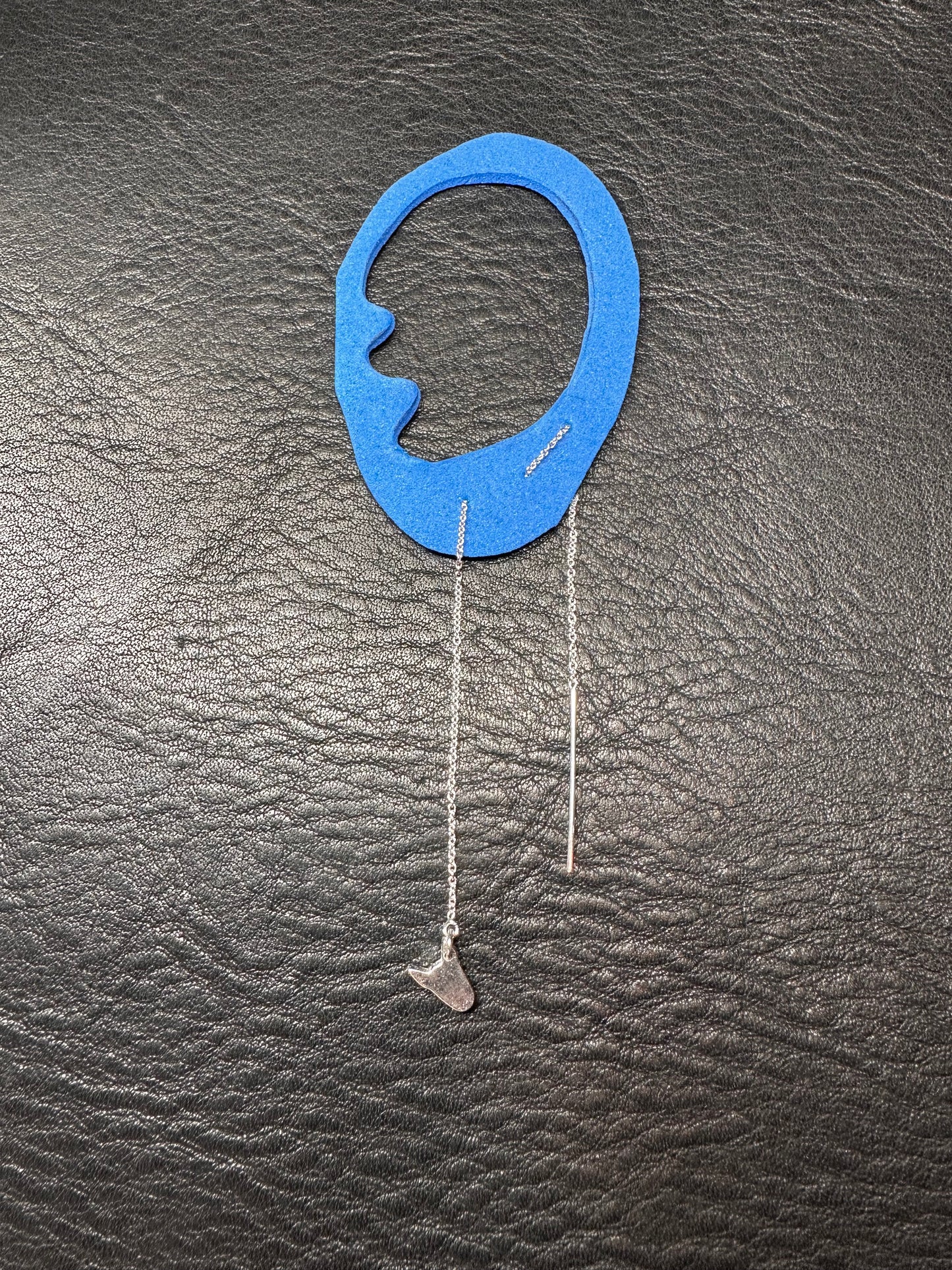 Silver Bull Terrier Threader Earrings