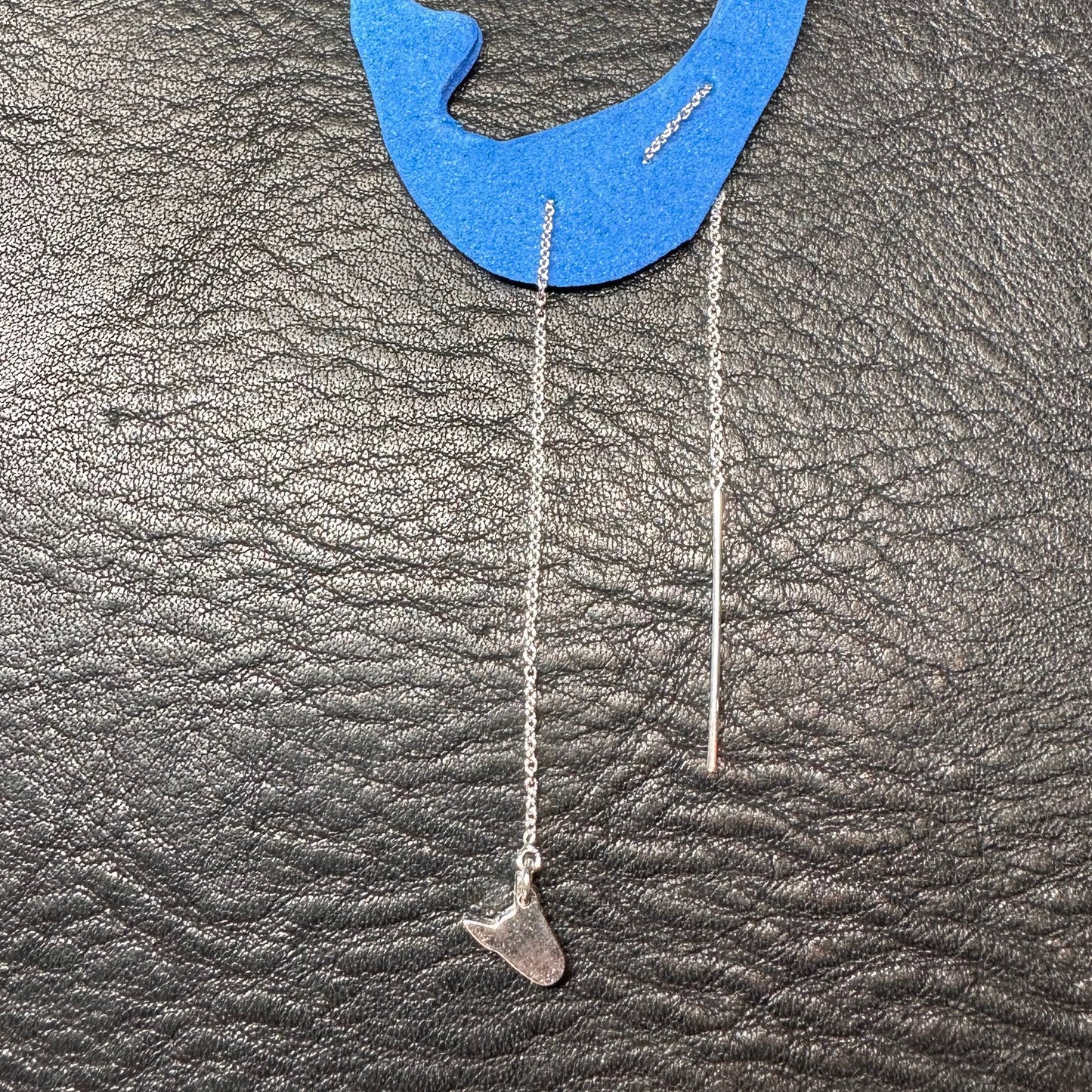 Silver Bull Terrier Threader Earrings