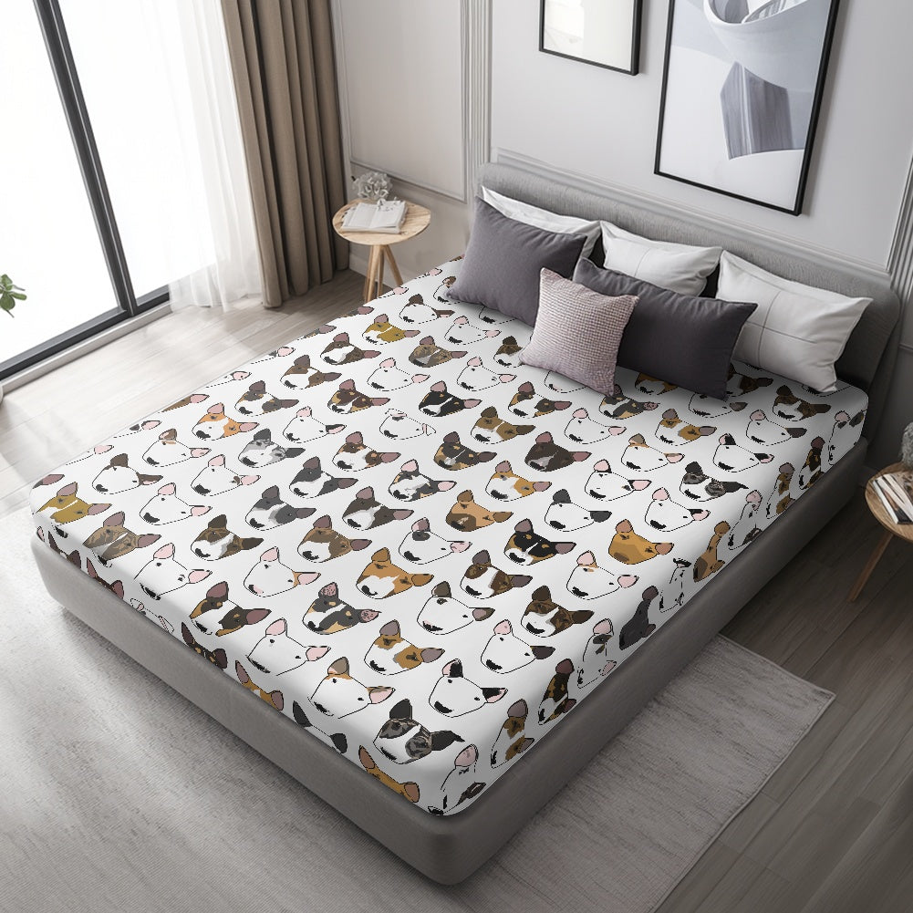 Bull Terrier Print Fitted Sheet