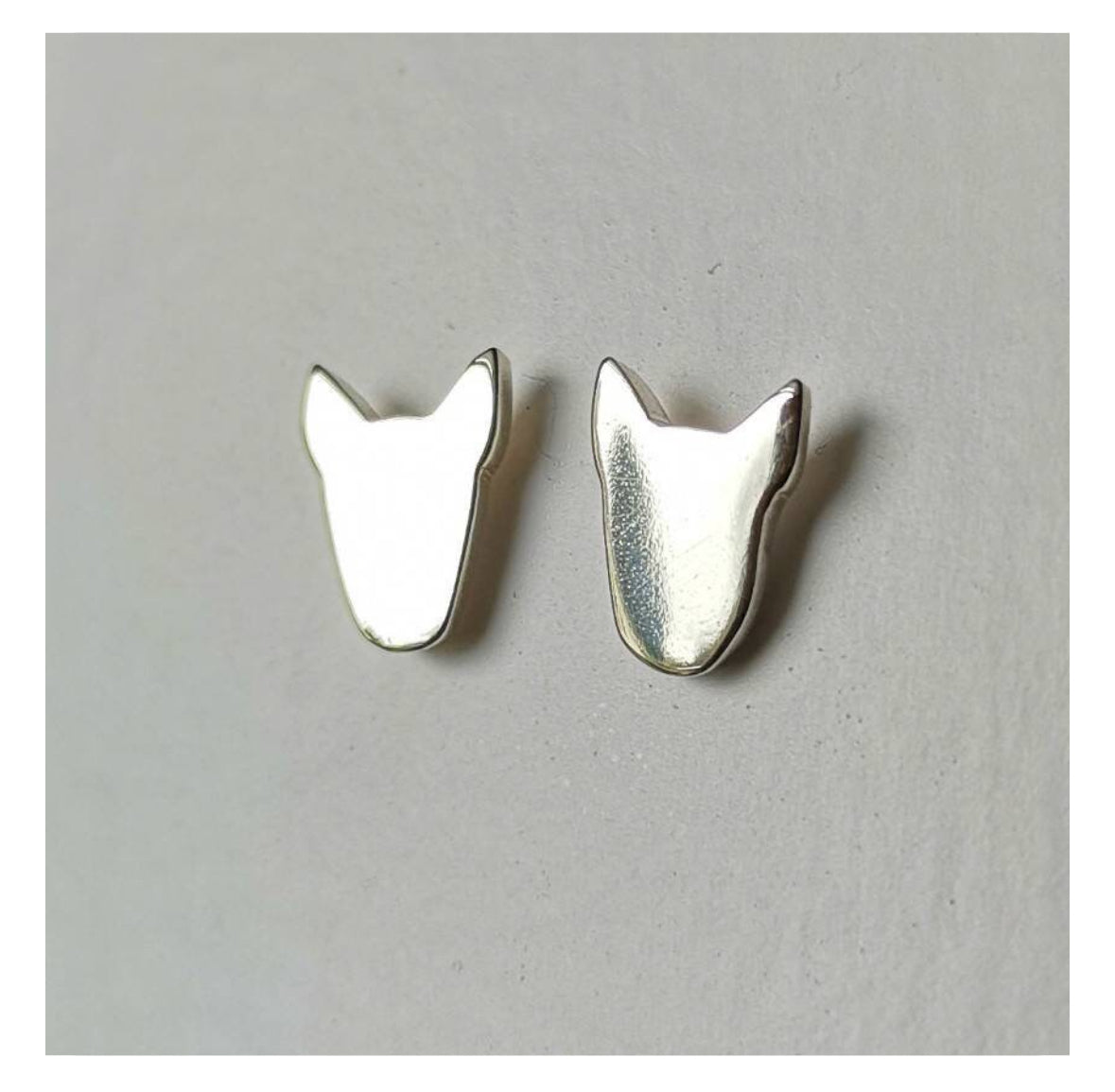 Silver Bull Terrier Earrings