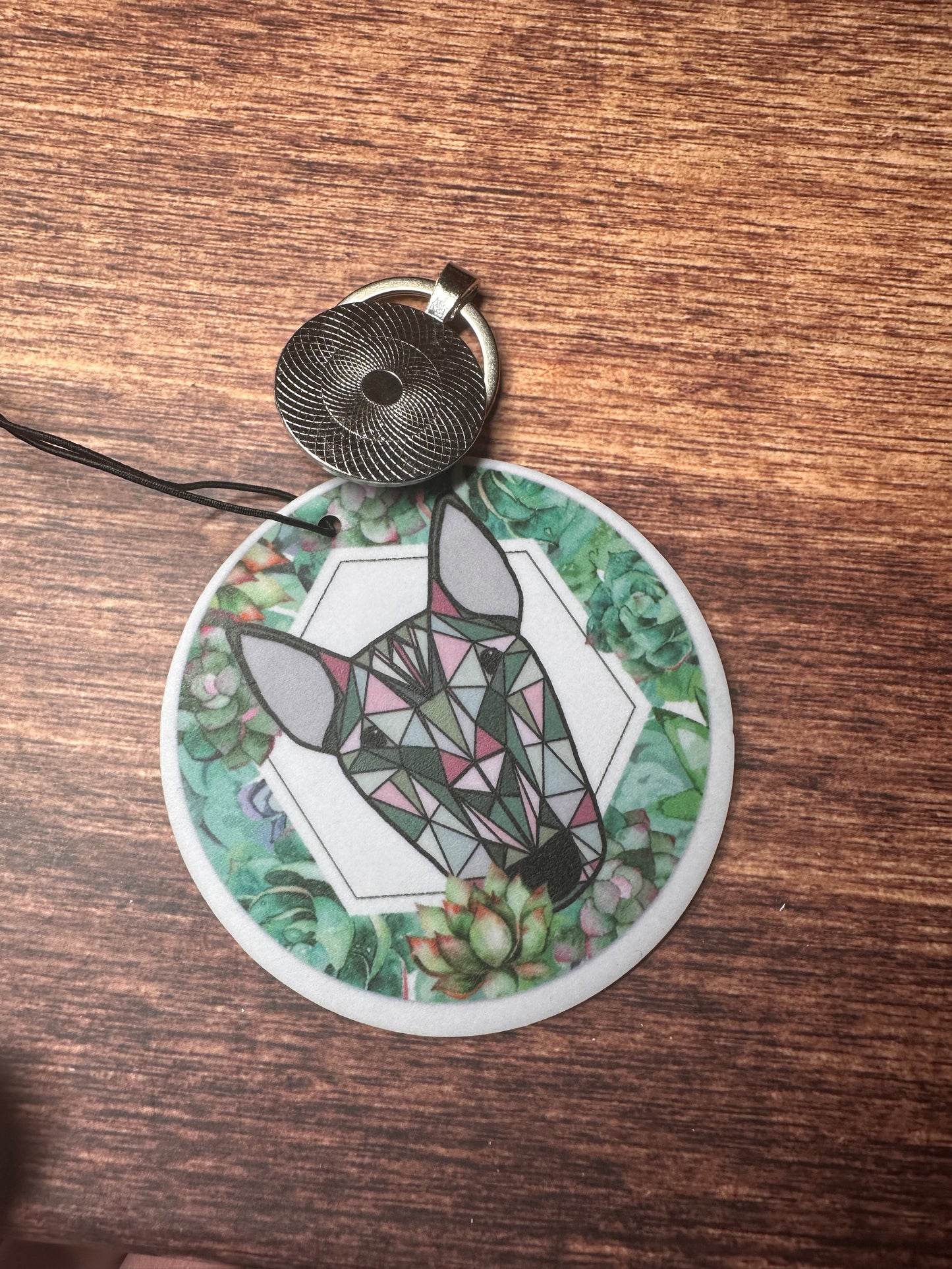 Bully Circle Car Air Freshener and Keyring Set