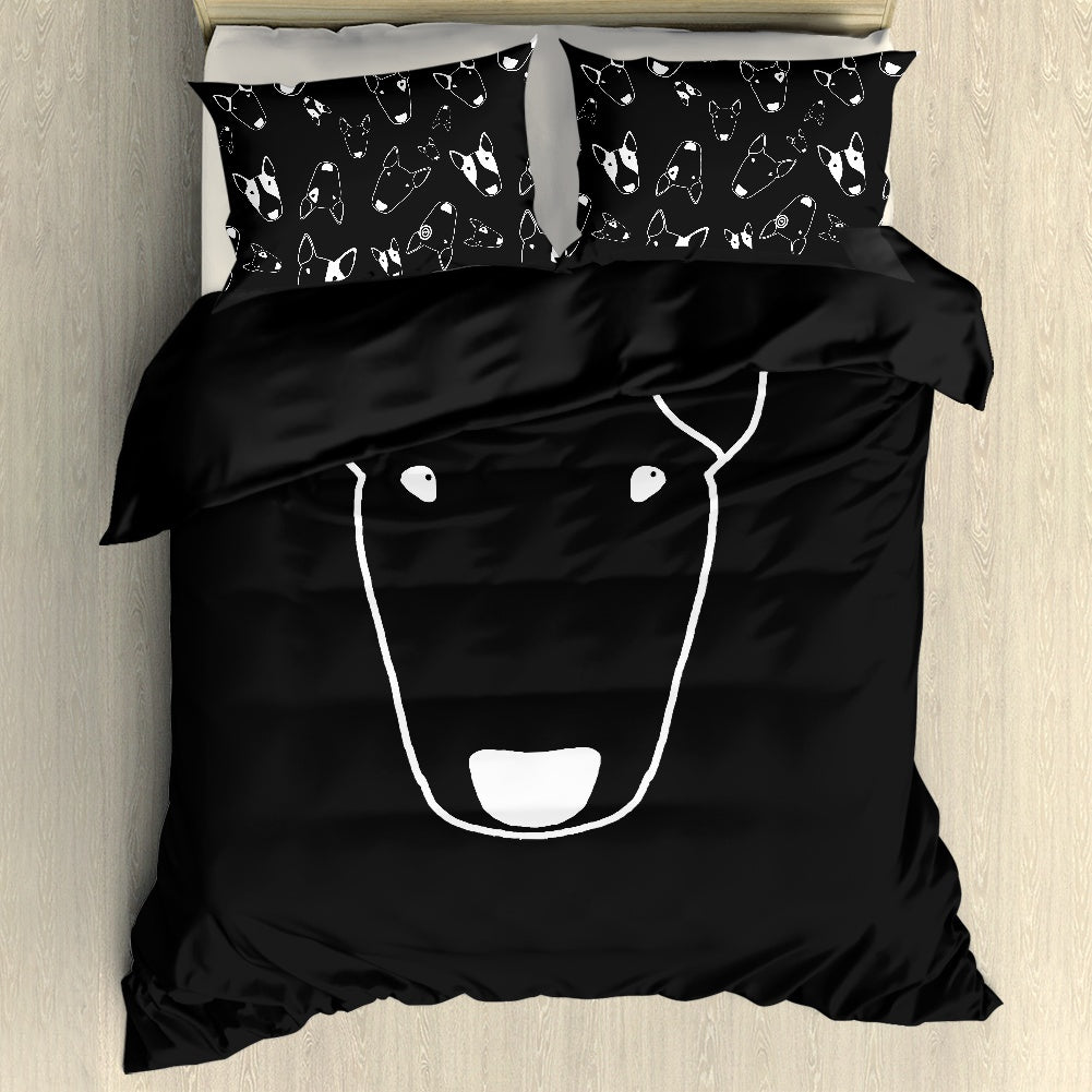 Bull Terrier Print Duvet Cover Set
