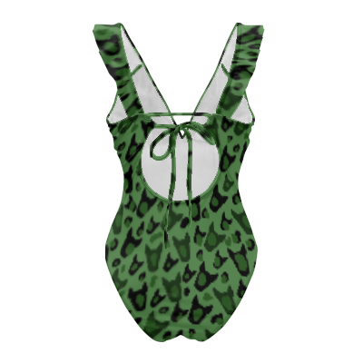 Women’s One Piece Green Bully Leopard Print Swimsuit