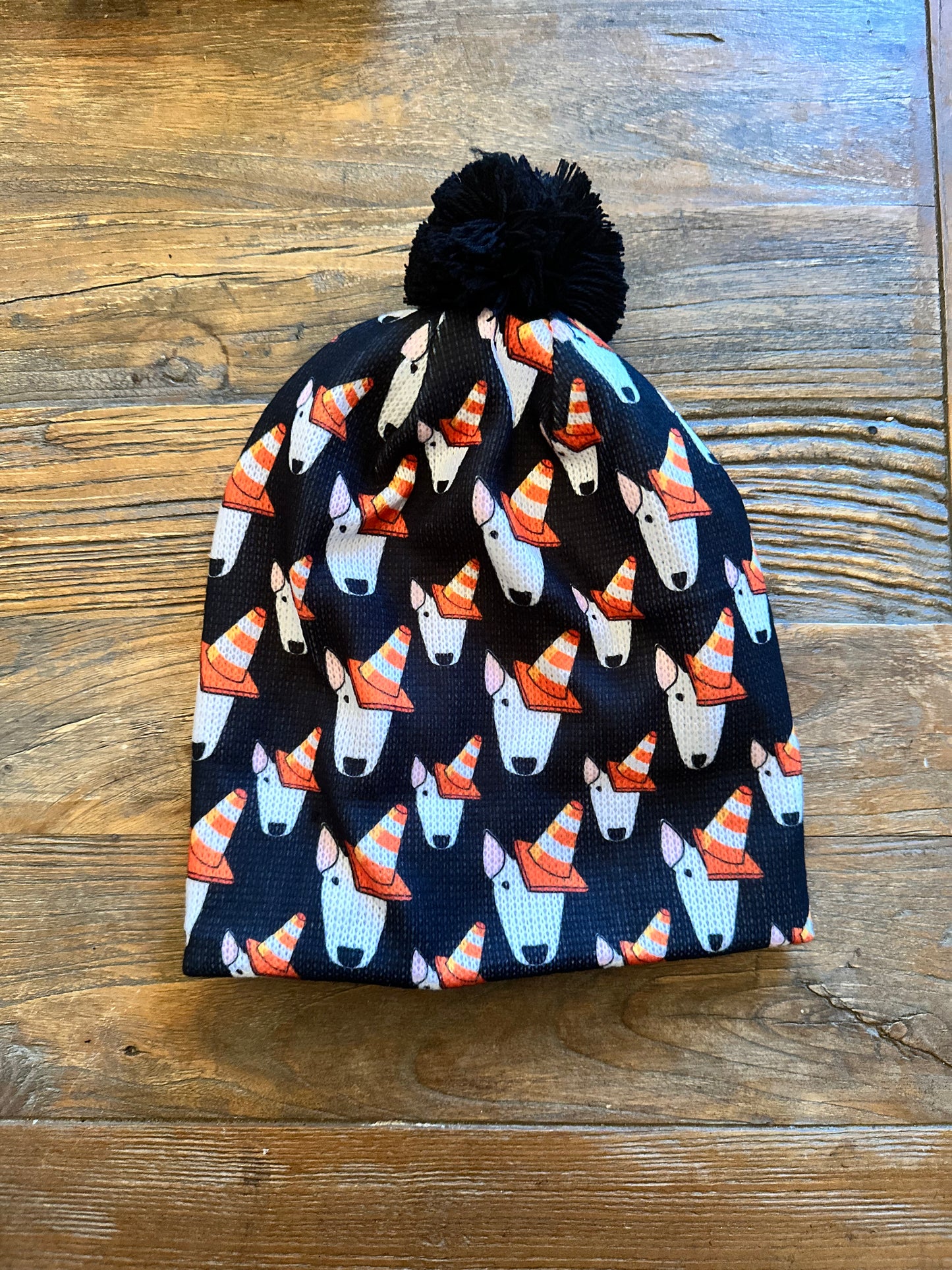 Cosy Winter Hat in a choice of bull terrier fabrics