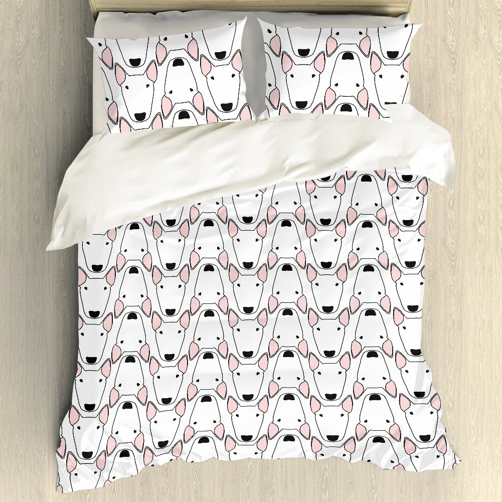 Bull Terrier Print Duvet Cover Set