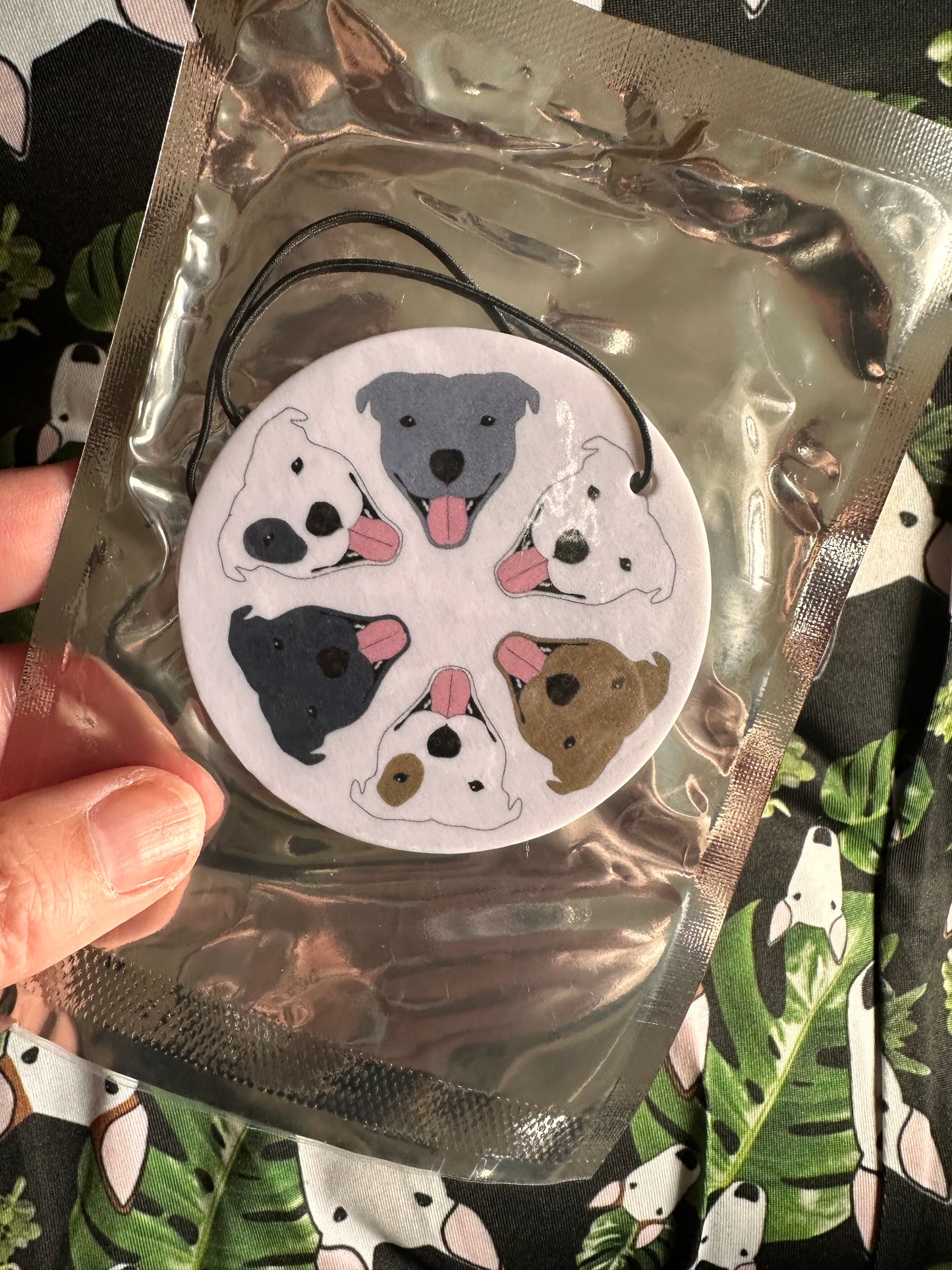 Staffy Circle Car Air Freshener