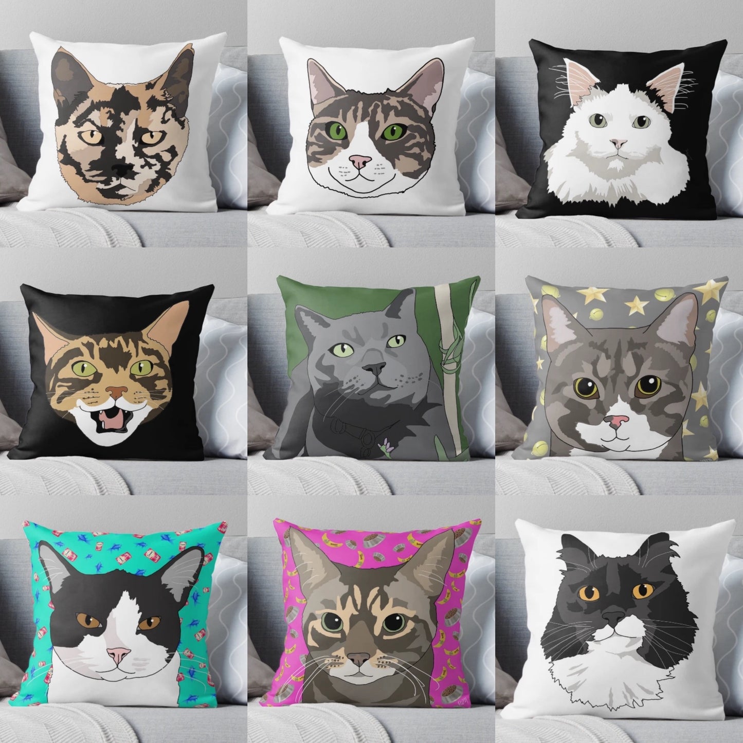 Custom Pet Portrait Cushion (Dog, Cat or any other animal)