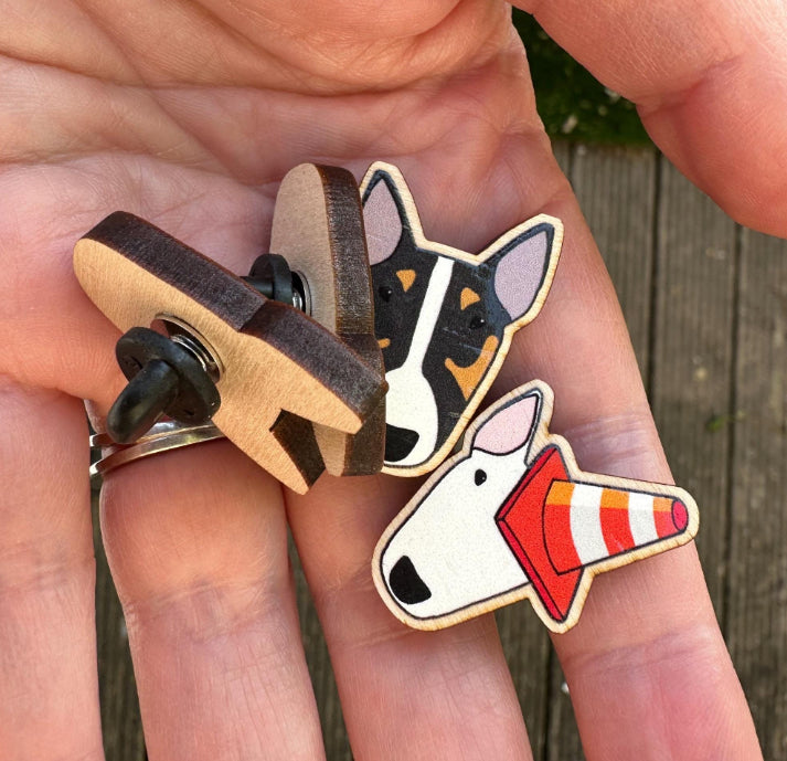 Wooden Bully Pin Badge