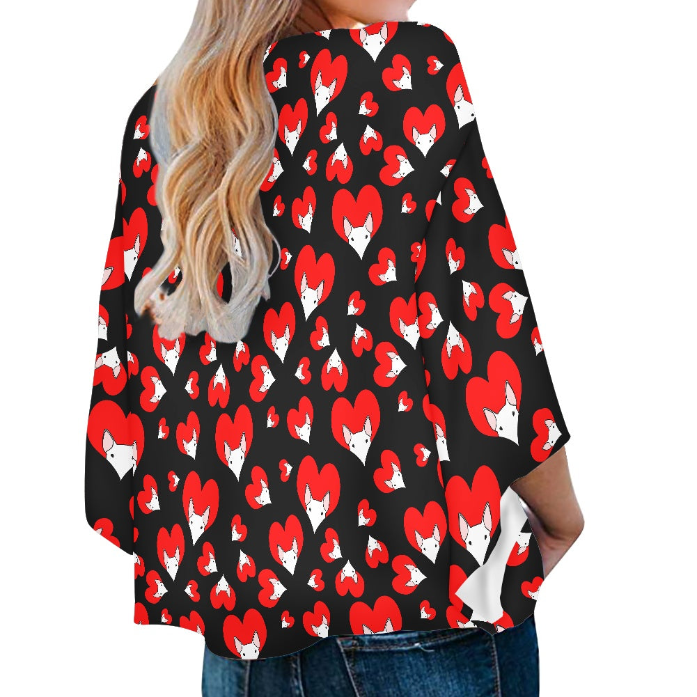 Bull Terrier Print Chiffon Top