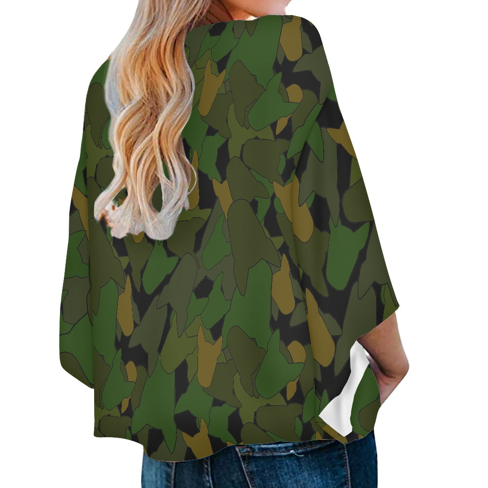 Bull Terrier Print Chiffon Top