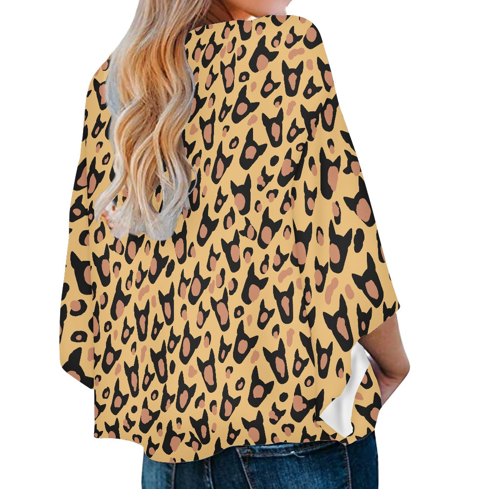 Bull Terrier Print Chiffon Top