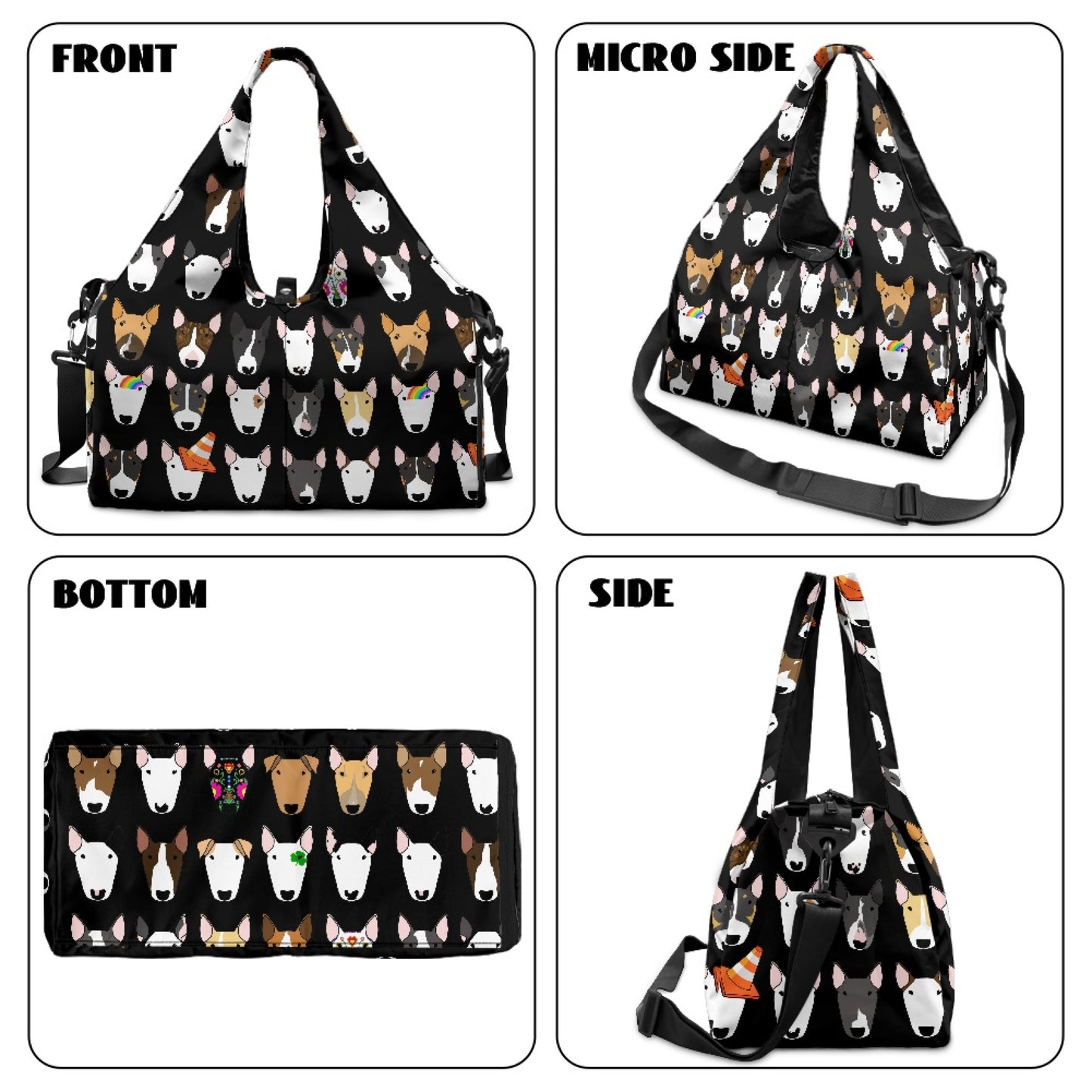 Bull Terrier Print Gym Bag