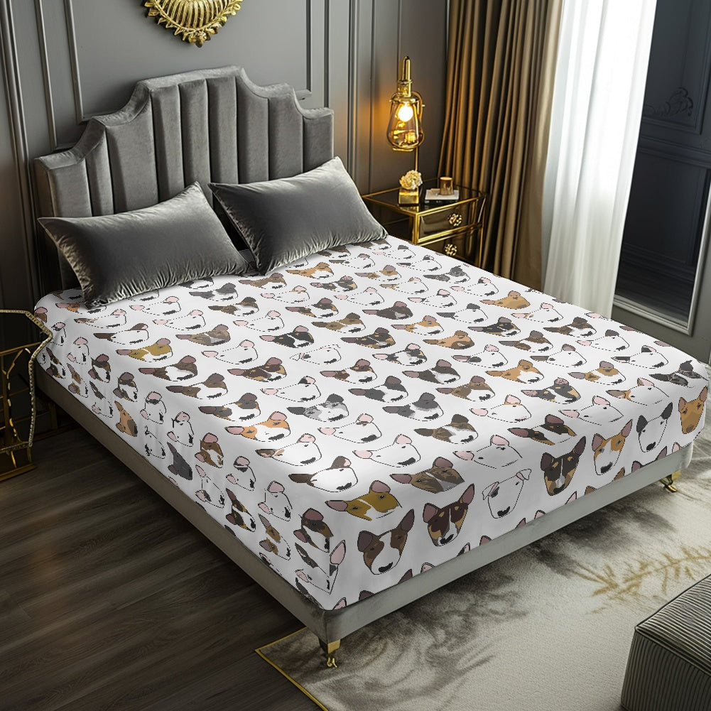 Bull Terrier Print Fitted Sheet