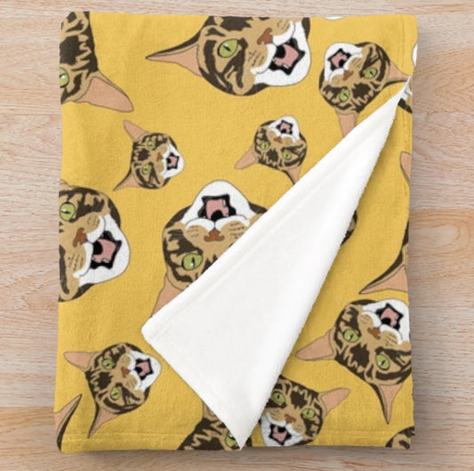 Custom Pet Portrait Blanket (Dog, Cat or any other animal)