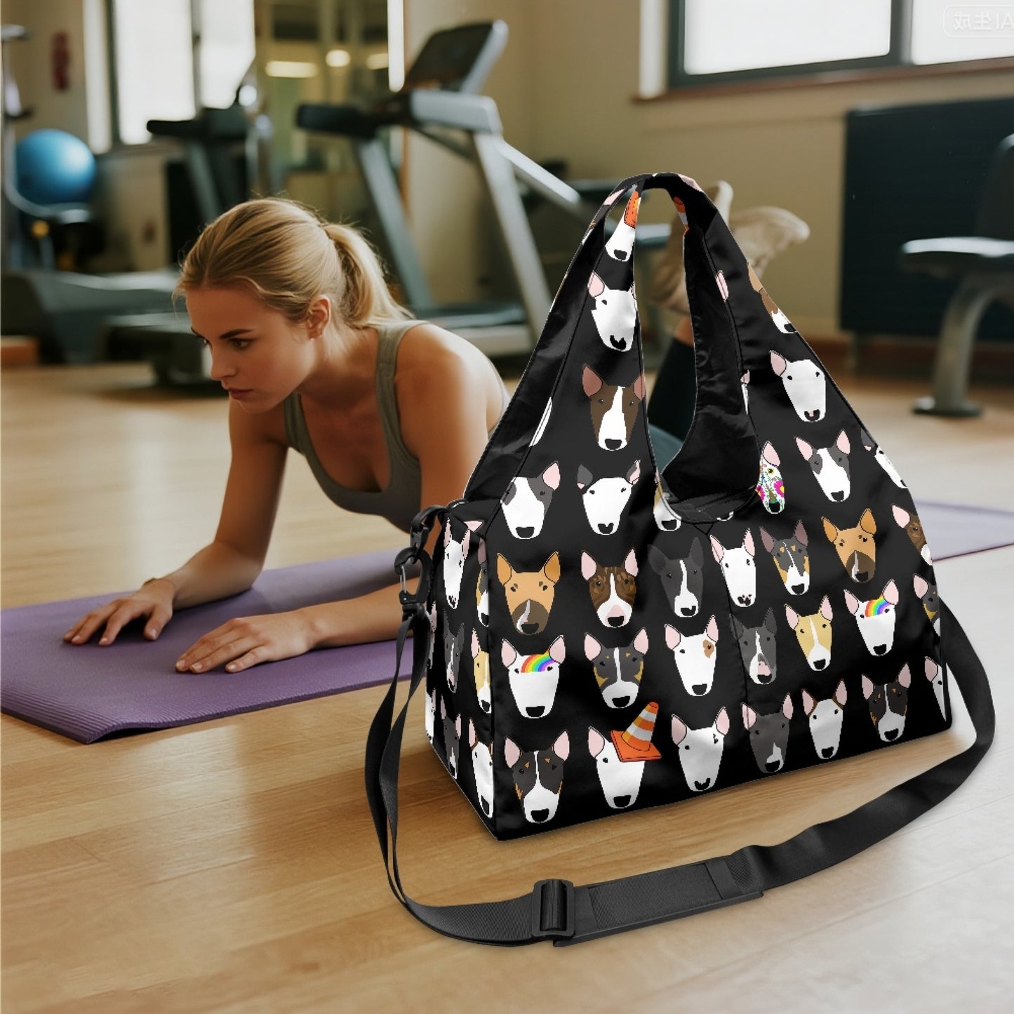 Bull Terrier Print Gym Bag