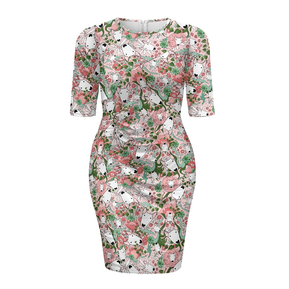 Stretch Bodycon Dress With Back Zip