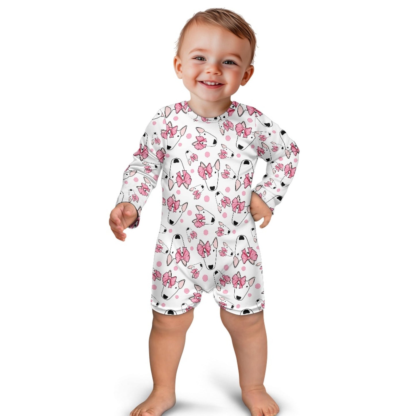 Babies Bull Terrier Print Romper Suit