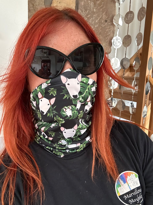 Bull Terrier Print Scarf Tube Snood