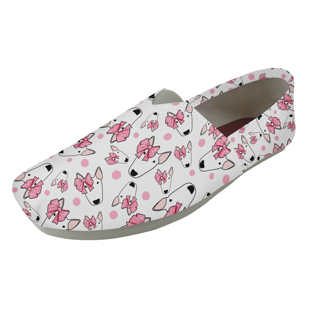 Bull Terrier Print Slip On Canvas Shoes