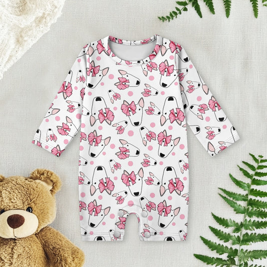 Babies Bull Terrier Print Romper Suit