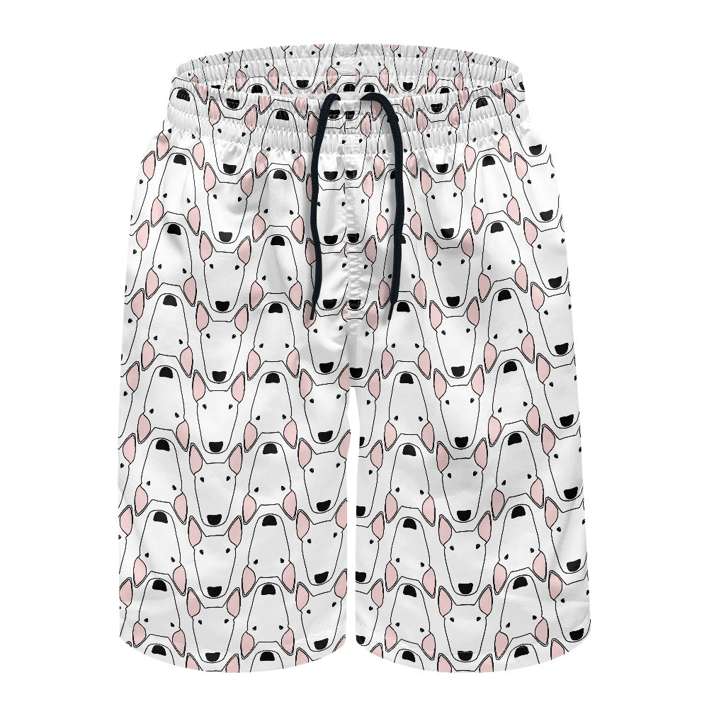 Men’s Casual Beach Shorts in a bull terrier print