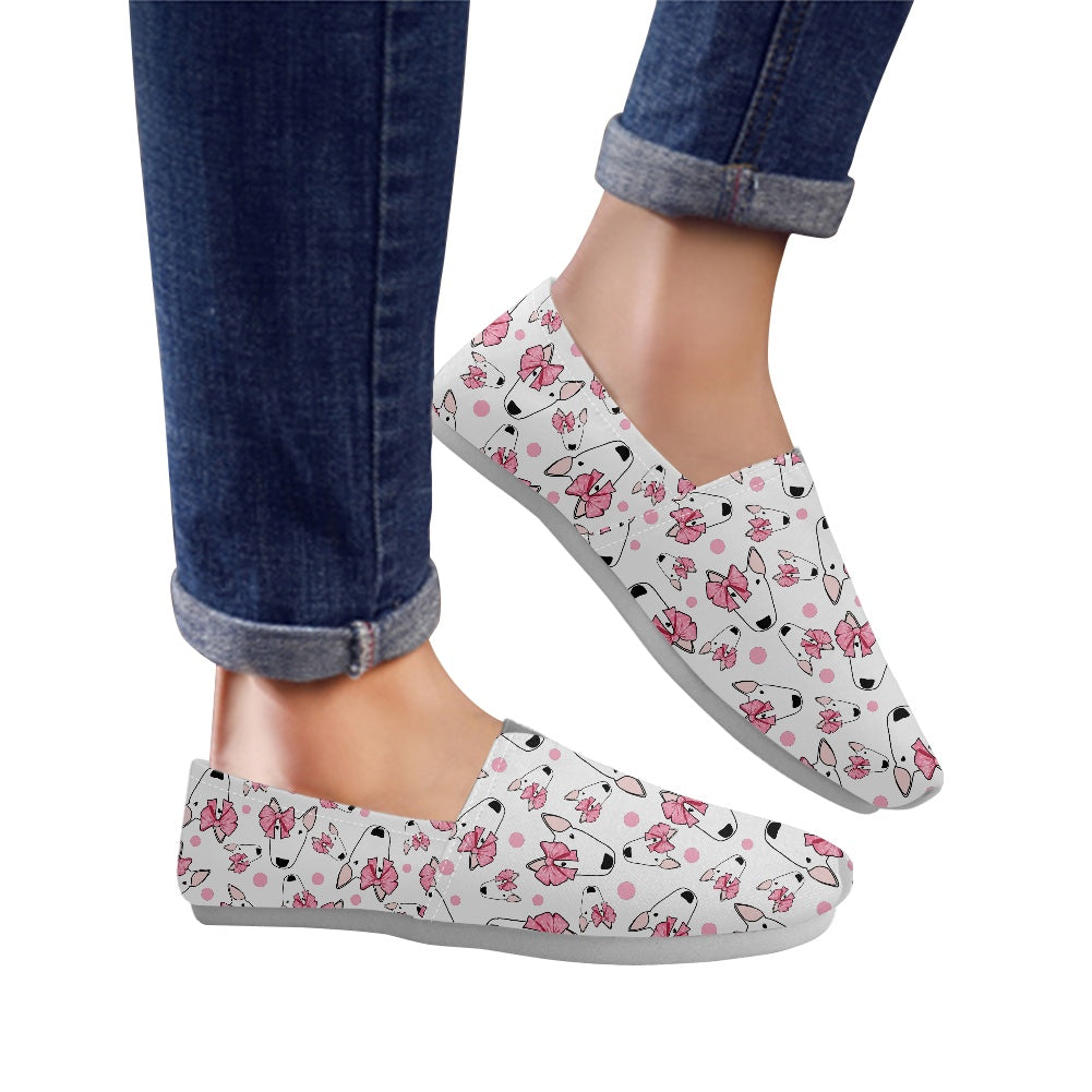 Bull Terrier Print Slip On Canvas Shoes