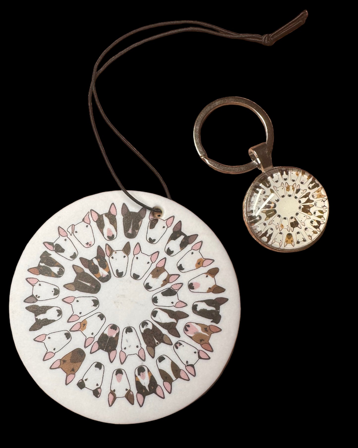 Bully Circle Car Air Freshener and Keyring Set