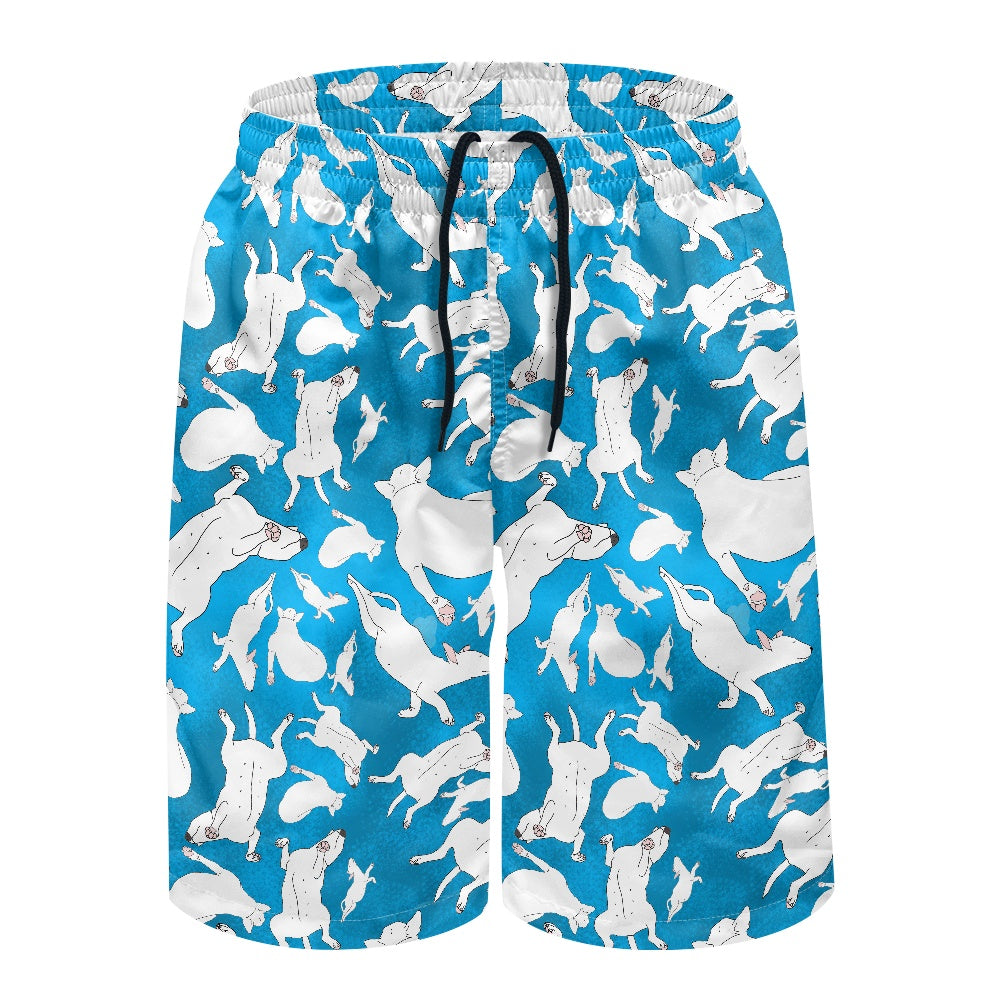 Men’s Casual Beach Shorts in a bull terrier print