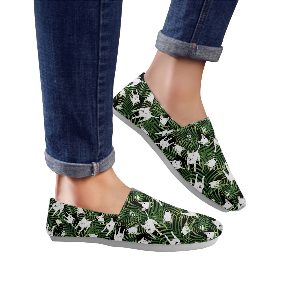Bull Terrier Print Slip On Canvas Shoes