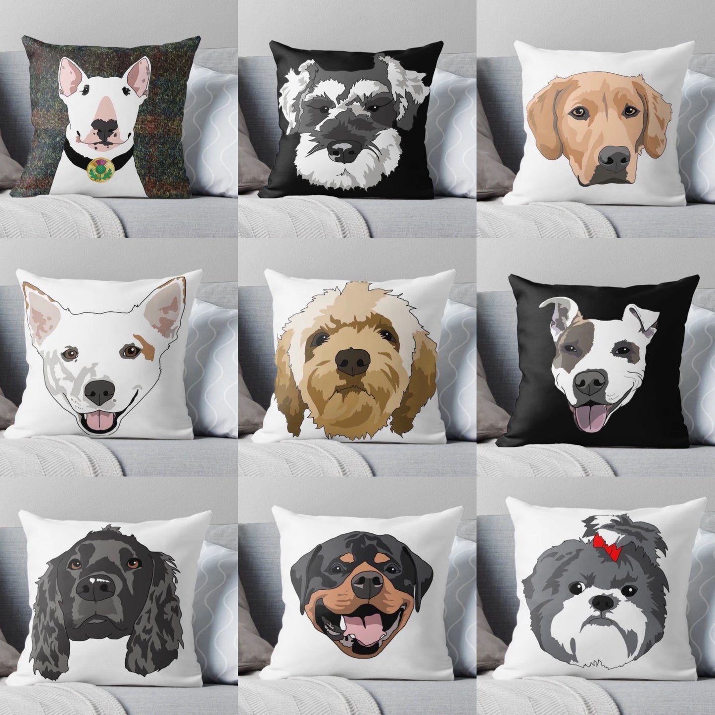 Custom Pet Portrait Cushion (Dog, Cat or any other animal)