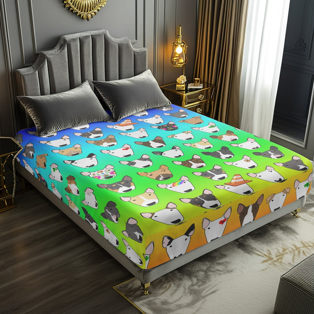 Bull Terrier Print Fitted Sheet