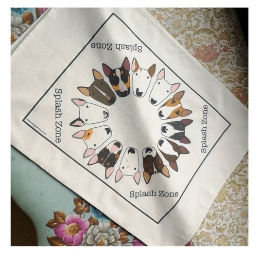 Splash Zone Bull Terrier Tea Towel