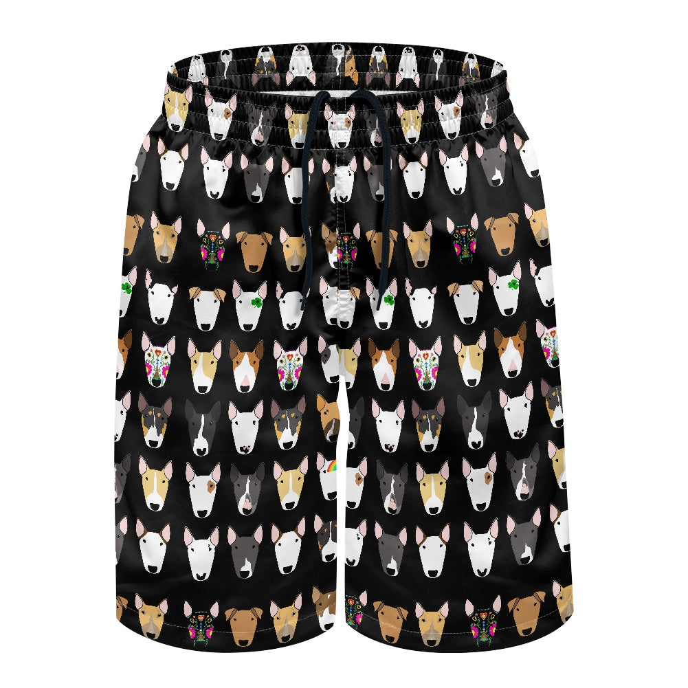 Men’s Casual Beach Shorts in a bull terrier print
