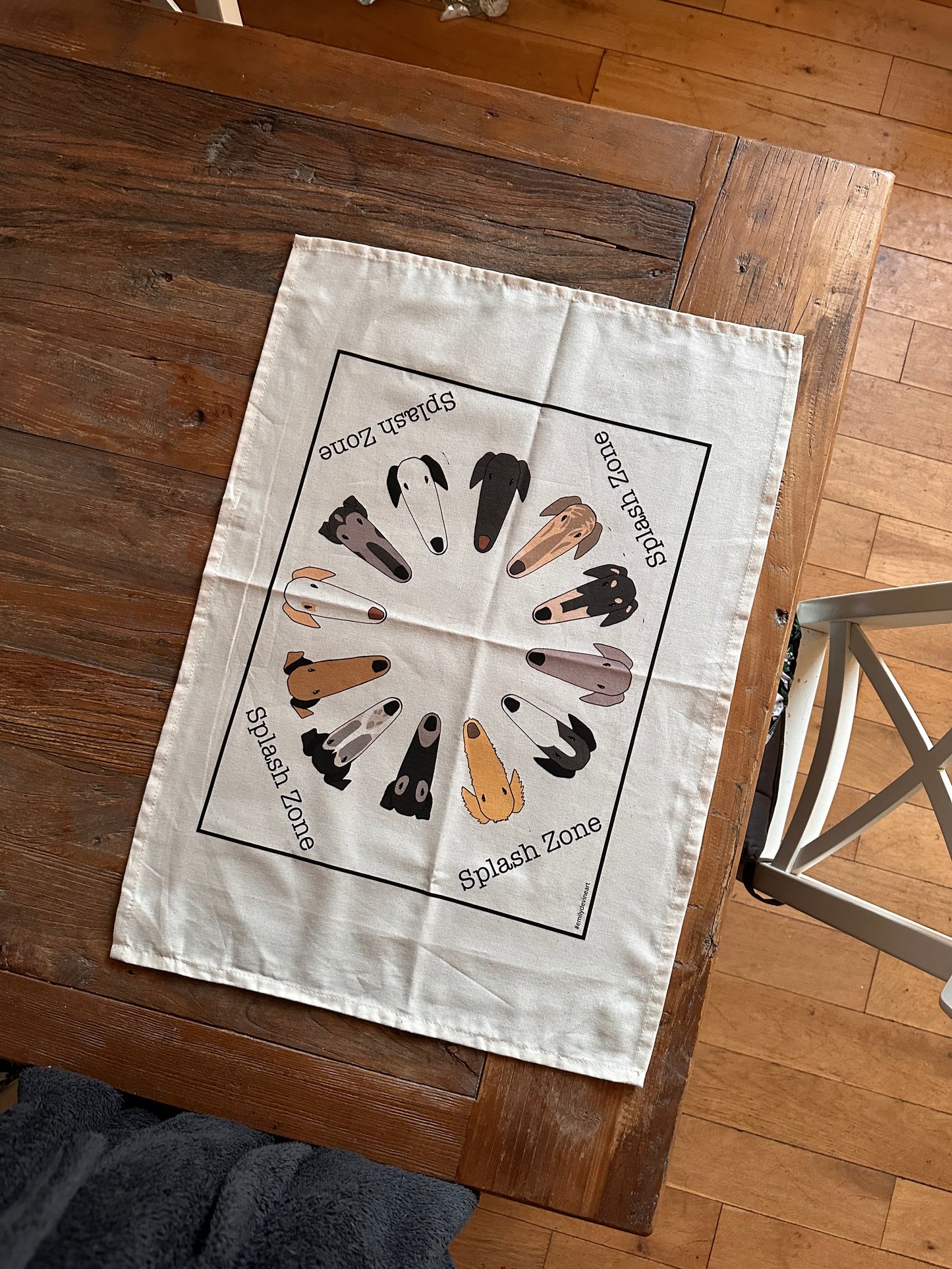 Splash Zone Sight Hound Tea Towel