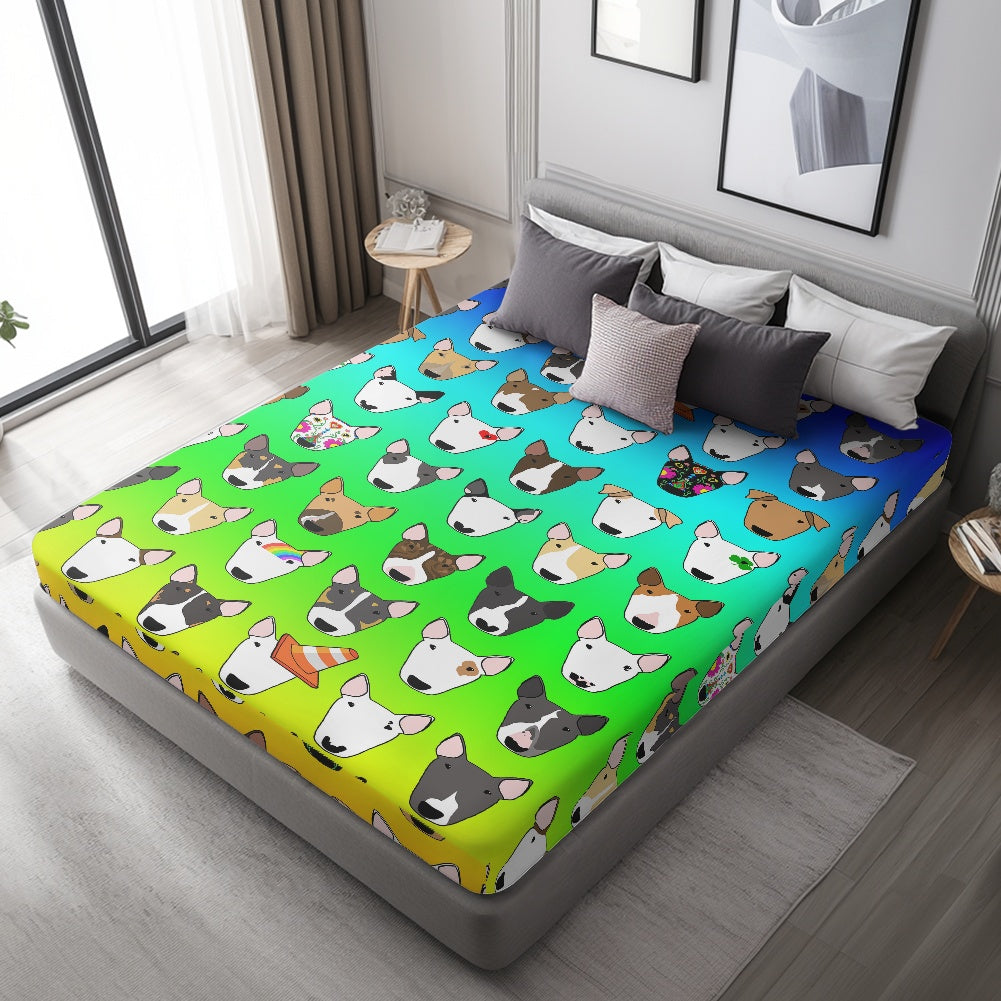 Bull Terrier Print Fitted Sheet