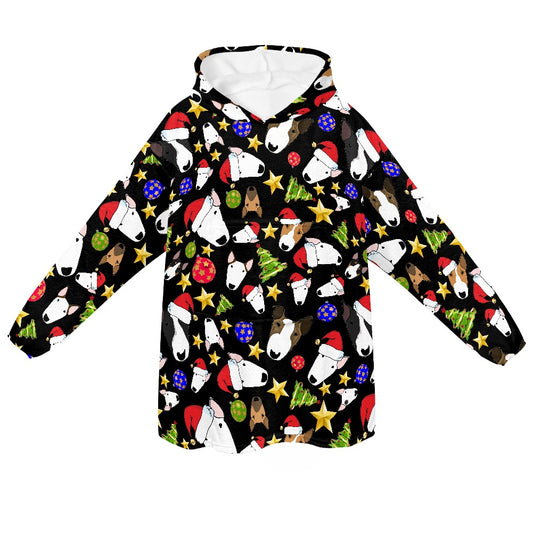 Festive Bull Terrier Print Snuggle Hoodie