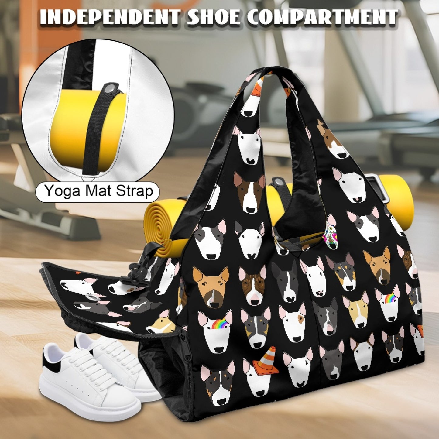 Bull Terrier Print Gym Bag