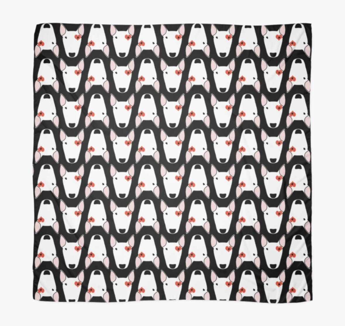 Large Chiffon Scarf with Bull Terrier Print