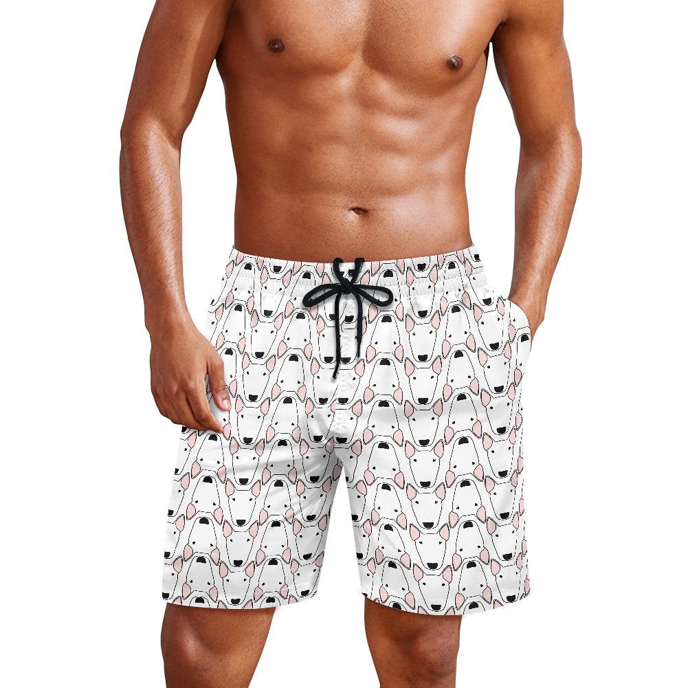 Men’s Casual Beach Shorts in a bull terrier print