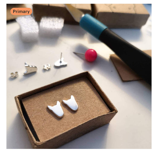 Silver Bull Terrier Earrings