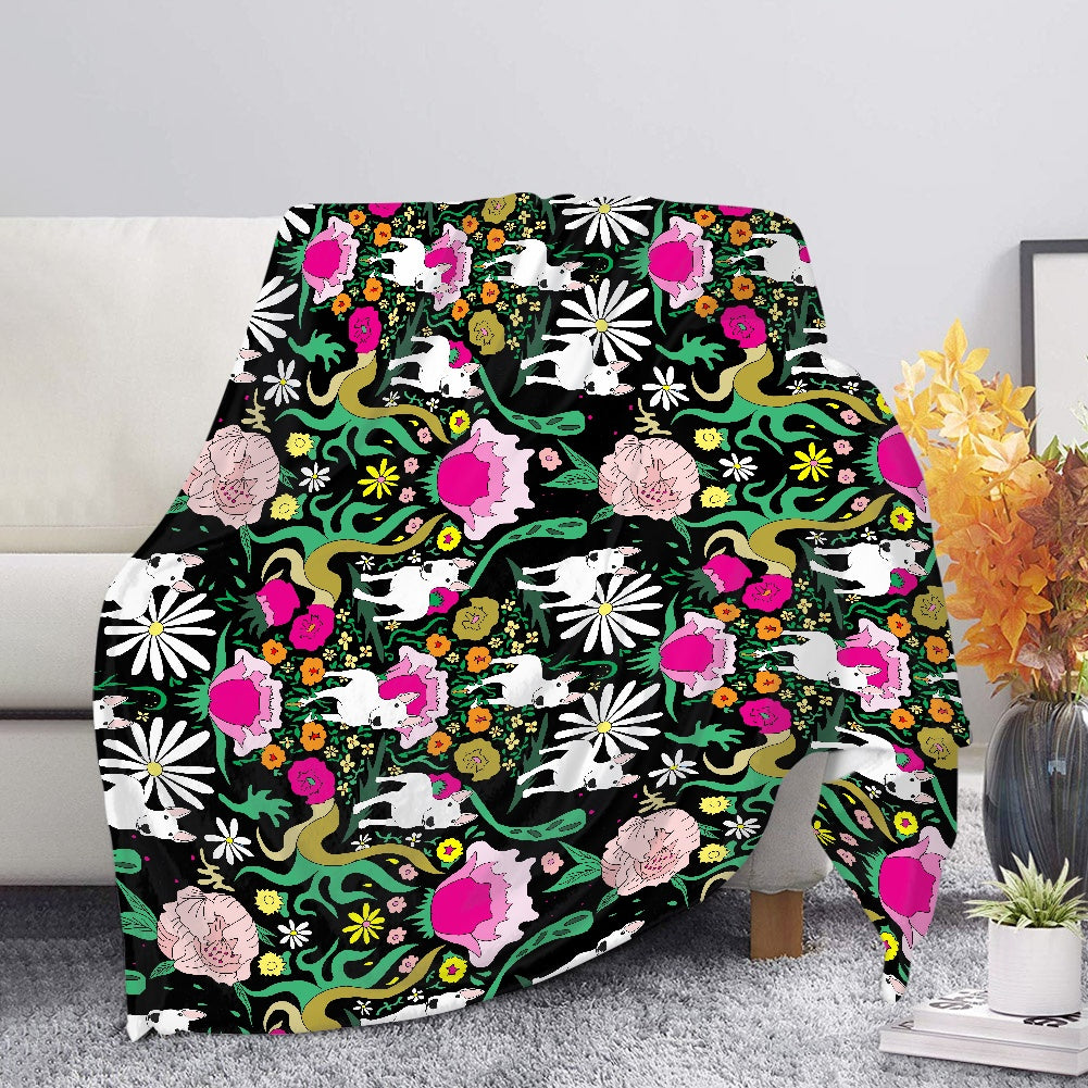 Large Bull Terrier Print Cosy Blanket