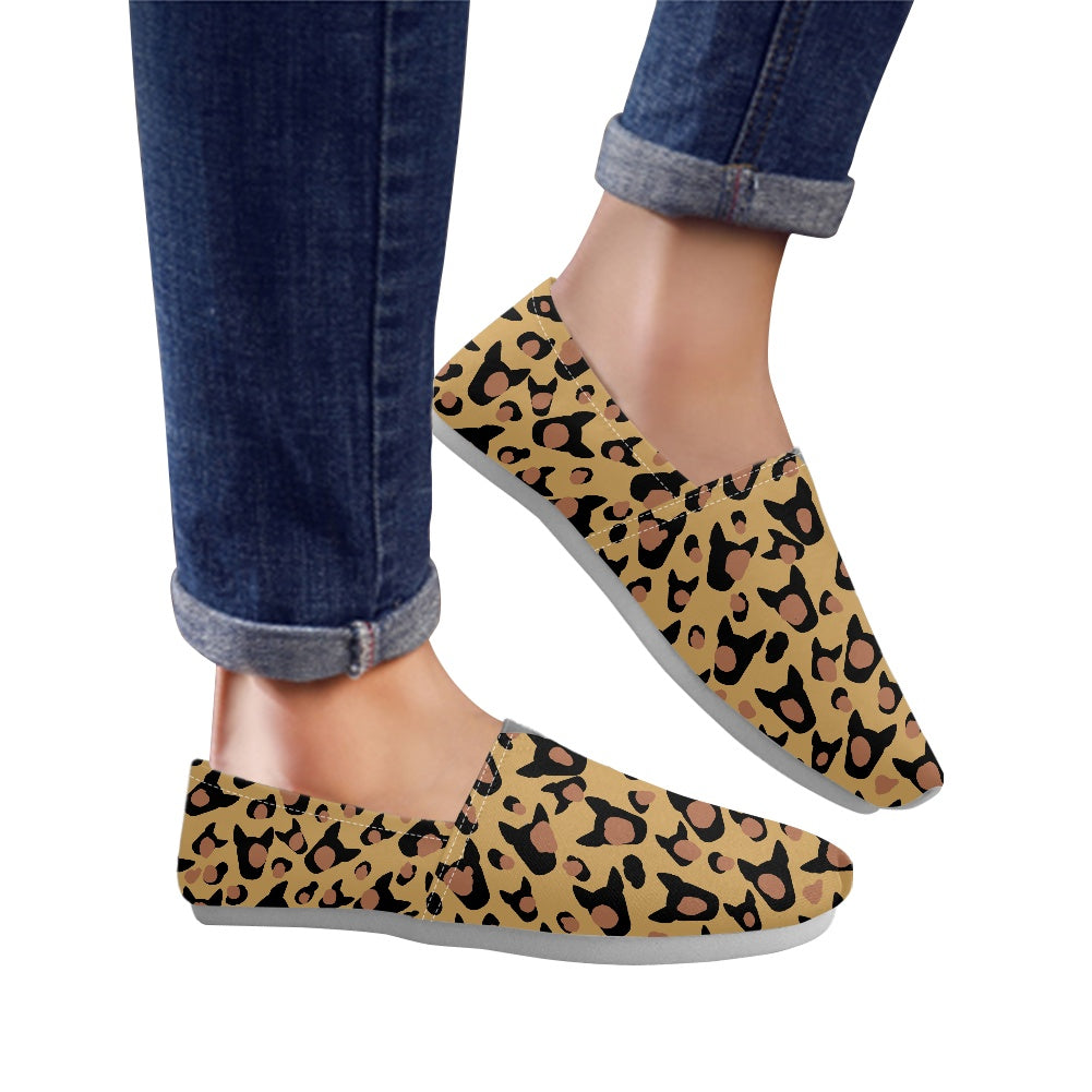 Bull Terrier Print Slip On Canvas Shoes