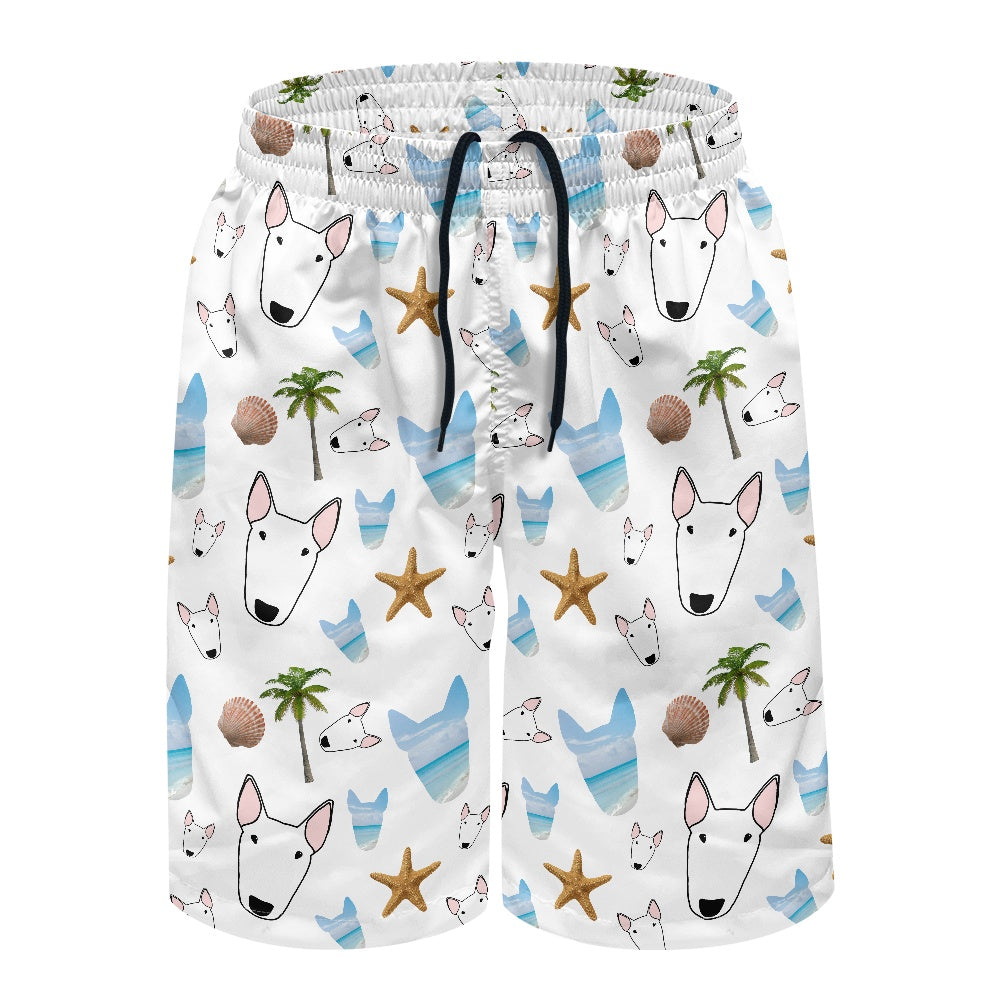 Men’s Casual Beach Shorts in a bull terrier print