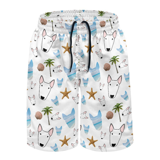 Men’s Casual Beach Shorts in a bull terrier print