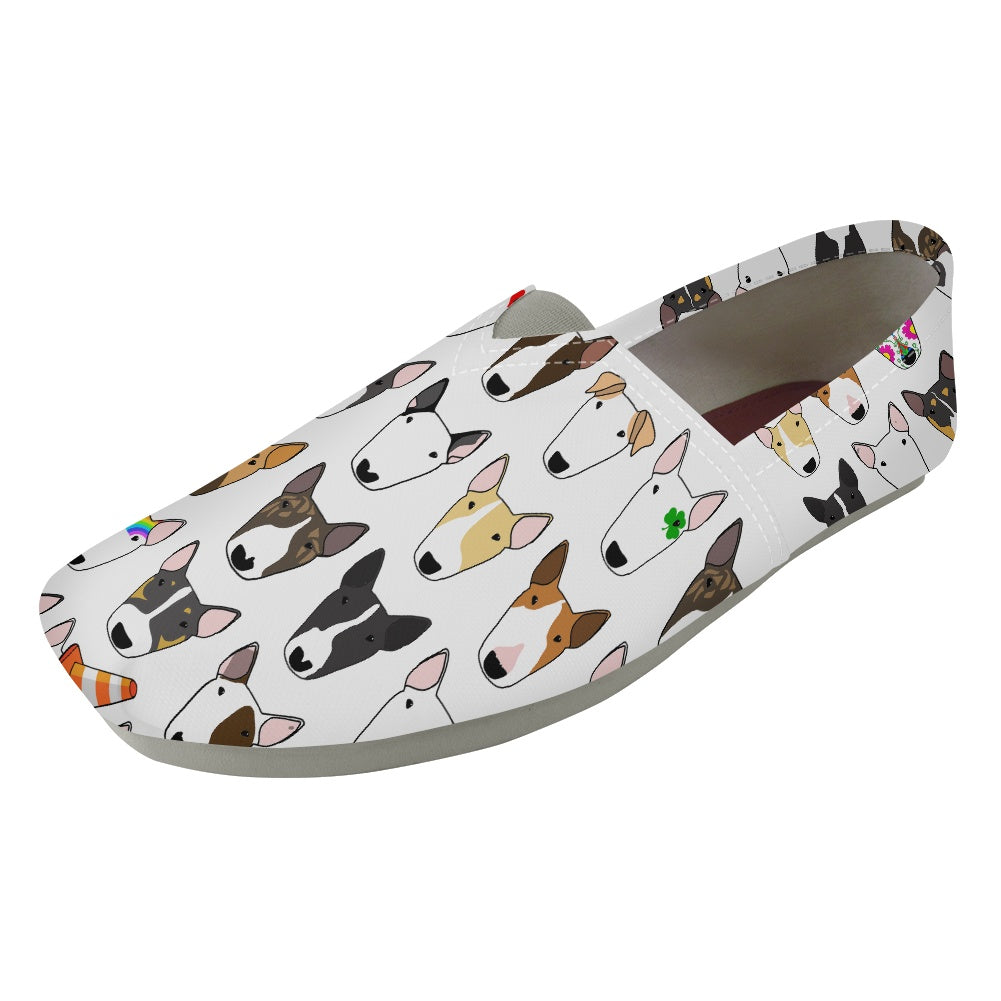 Bull Terrier Print Slip On Canvas Shoes