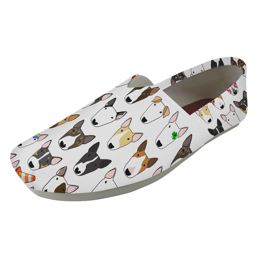 Bull Terrier Print Slip On Canvas Shoes