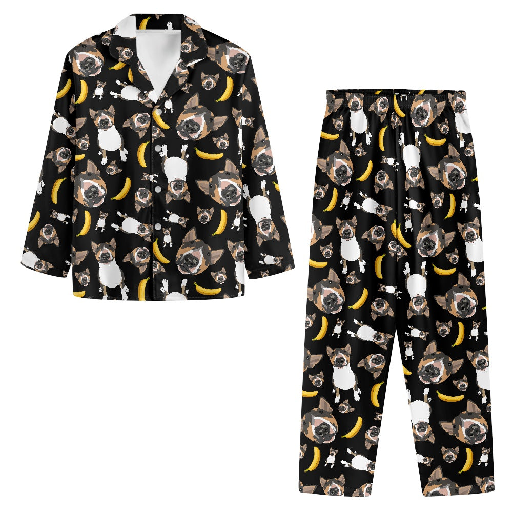 Bull Terrier Button Pyjamas with pockets
