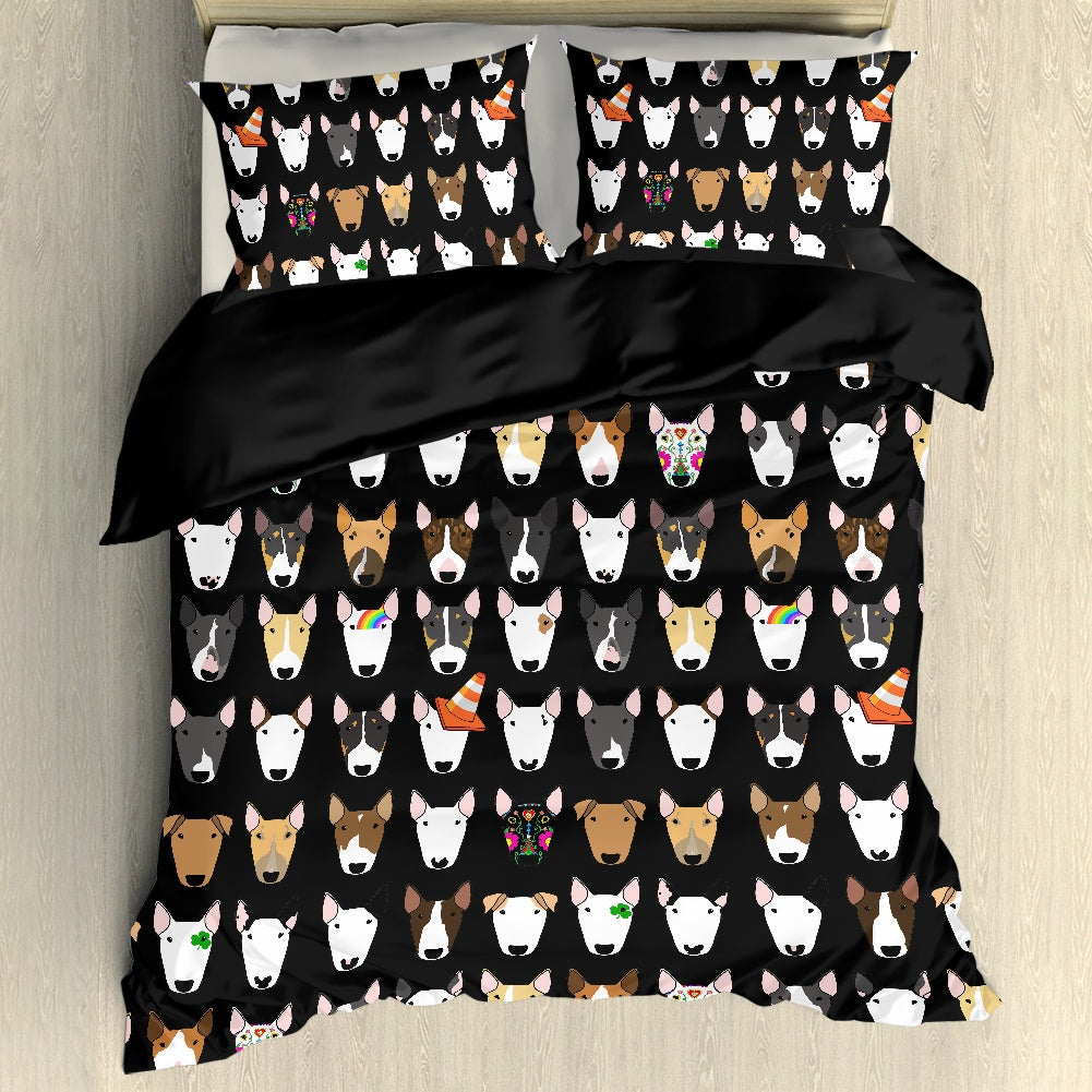 Bull Terrier Print Duvet Cover Set
