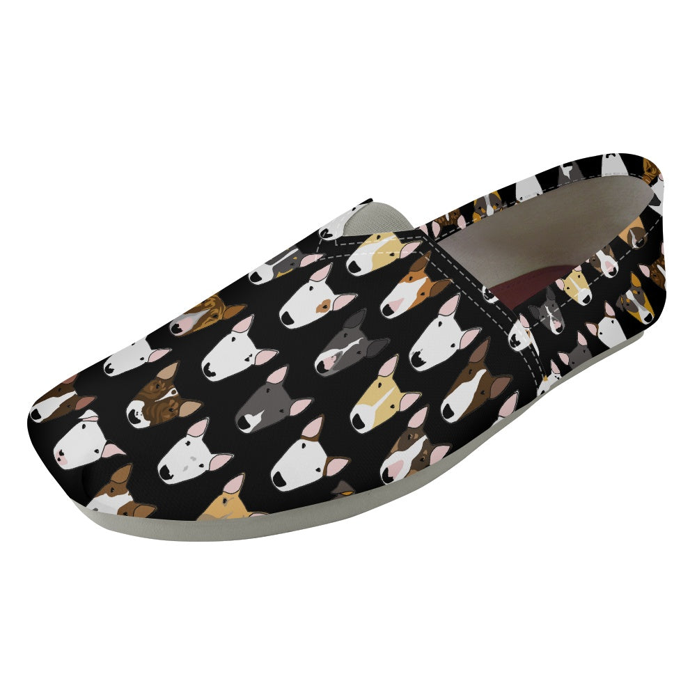 Bull Terrier Print Slip On Canvas Shoes