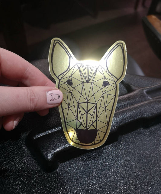 Bull Terrier Vinyl Car Sticker (Gold Geo Bully)